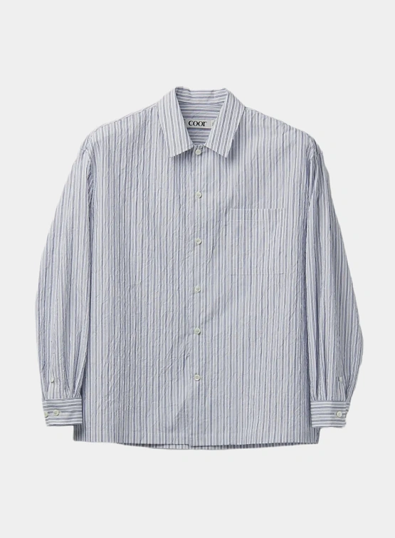 Рубашка COOR Textured Stripe Lounge White