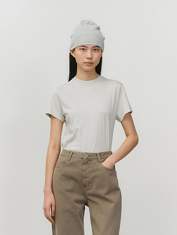 Женская футболка AMOMENTO Basic T-Shirt Light Grey