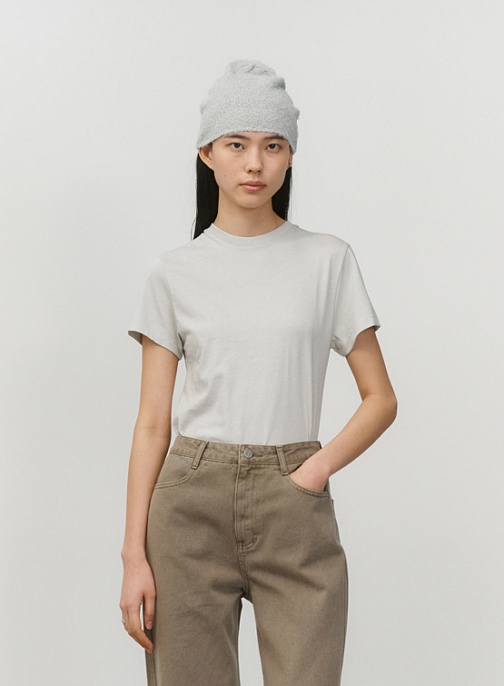 Женская футболка AMOMENTO Basic T-Shirt Light Grey