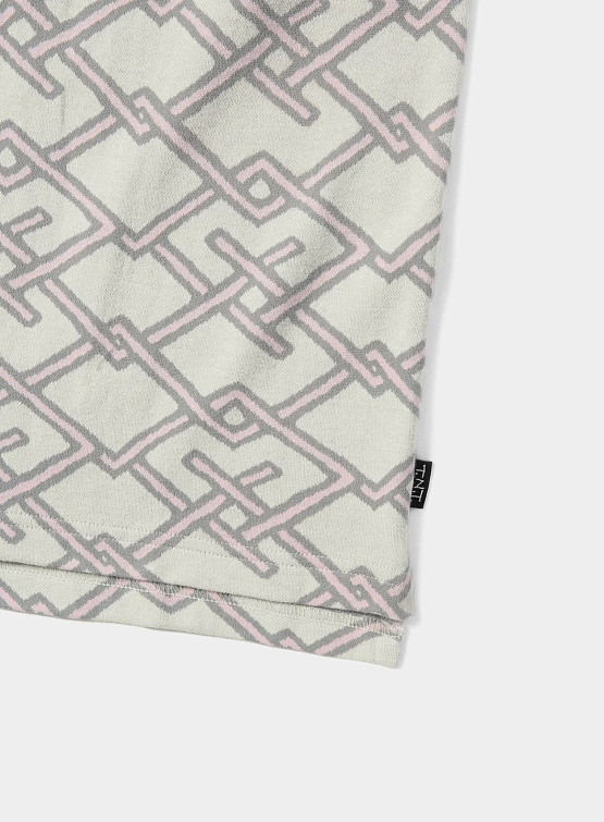 Поло thisisneverthat Jacquard Button Up Top Ivory