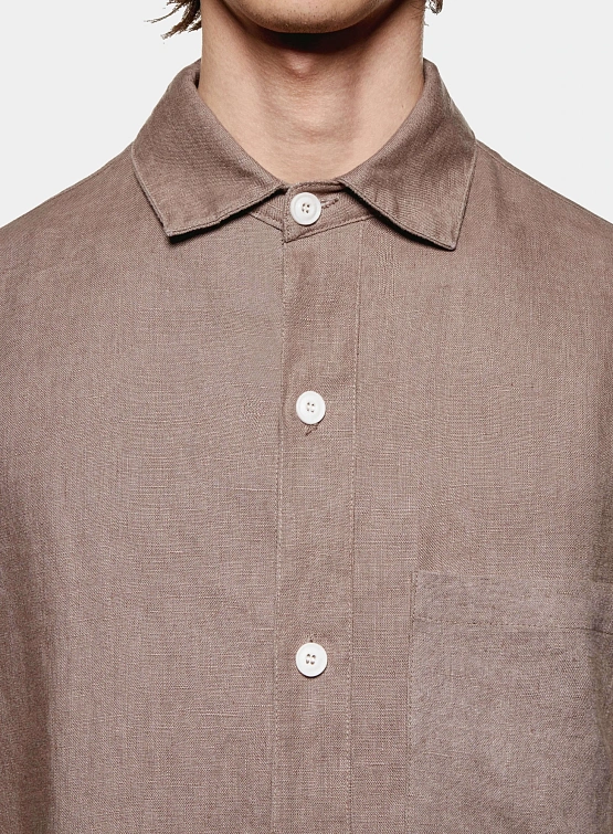 Рубашка MKI MIYUKI ZOKU Linen Box Dress Mushroom