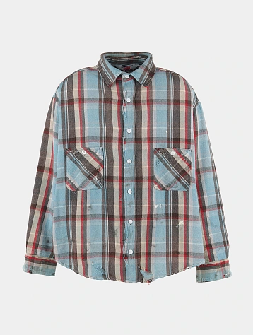 Рубашка SAINT MXXXXXX Flannel Shirt Check Blue
