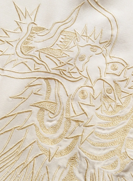 Рубашка MAHARISHI 6098 Tiger Dragon Camp Collar Ecru