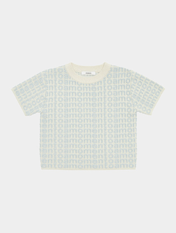 Женская футболка AMOMENTO Boucle Logo Top Sky Blue