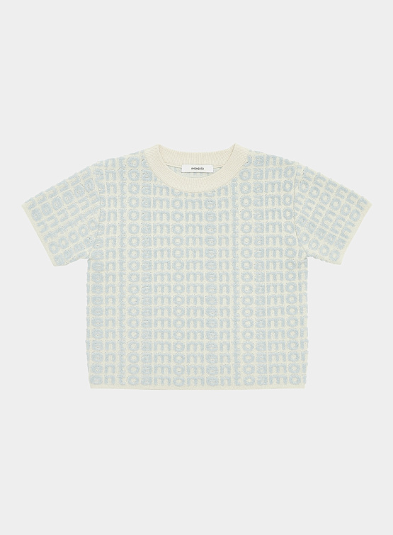 Женская футболка AMOMENTO Boucle Logo Top Sky Blue