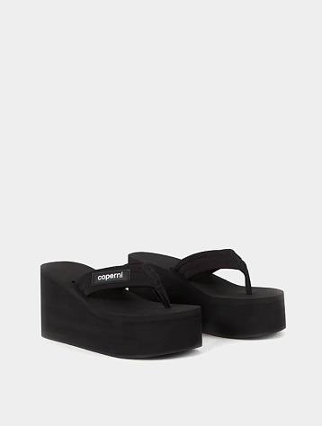 Сандалии Coperni Branded Wedge Sandal Black