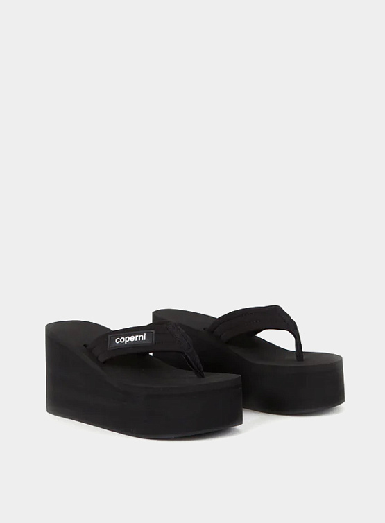 Сандалии Coperni Branded Wedge Sandal Black