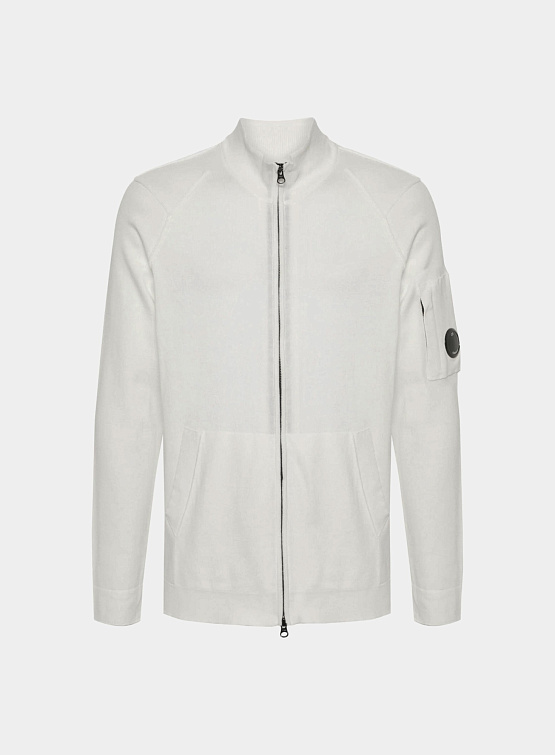 Кардиган C.P. Company Lens-detail Knitted Gauze White