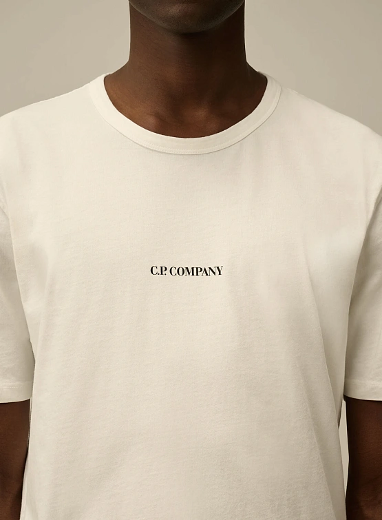 Футболка C.P. Company 24/1 Jersey Logo Gauze White