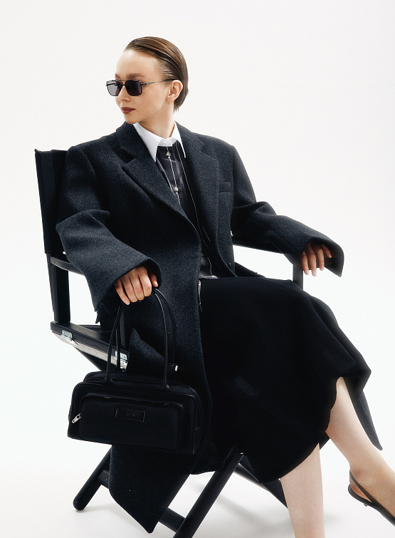 Женское пальто System Structured Belt Coat Charcoal Grey