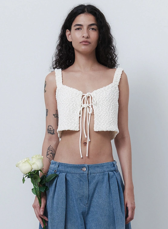 Женский топ EPINGLER Pom Pom Knitting Cream