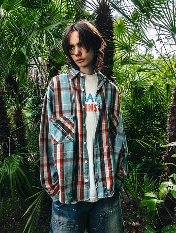Рубашка SAINT MXXXXXX Flannel Shirt Check Blue