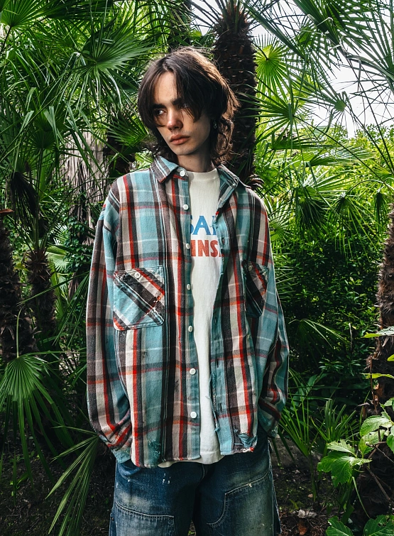 Рубашка SAINT MXXXXXX Flannel Shirt Check Blue