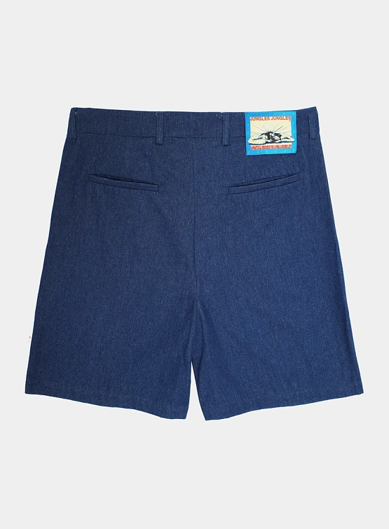 Шорты Jungles Jungles Pleated Denim Shorts Indigo