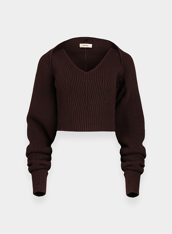 Женский свитер System Draped Top Dark Brown