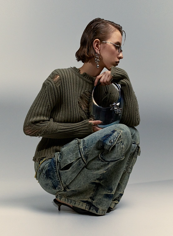 Сумка Coperni Flower Glass Mini Swipe Smoke