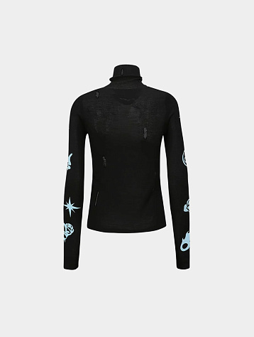 Женский лонгслив Andersson Bell Augen Flocking Inner Knit Black