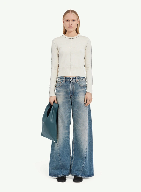 Женские джинсы MM6 Maison Margiela Wide Leg Blue