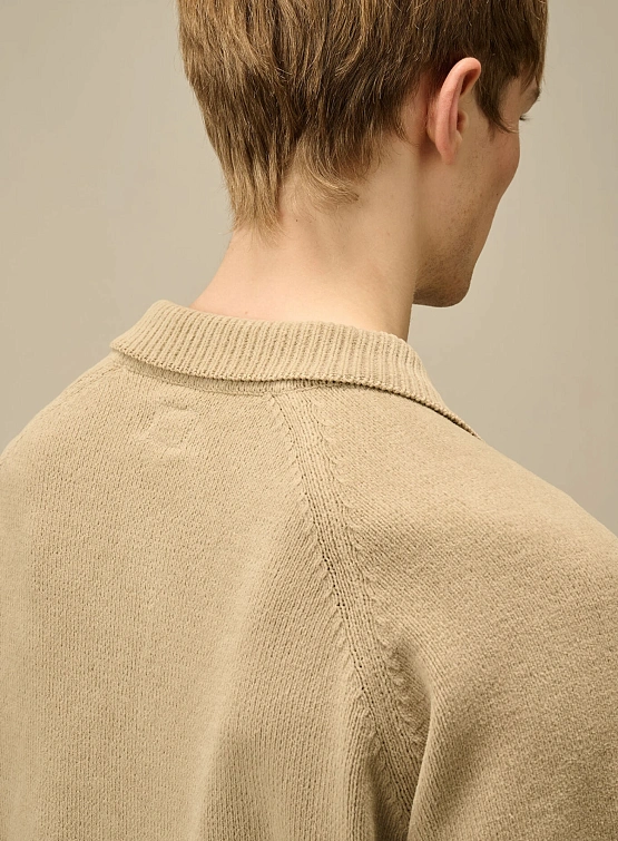 Свитер C.P. Company Chenille Cotton Polo Knit Vintage Khaki