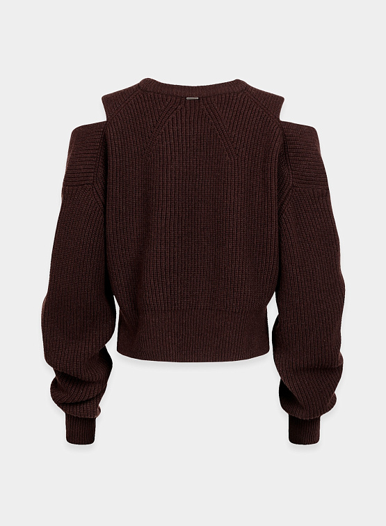 Женский свитер System Slit Roundneck Sweater Dark Brown