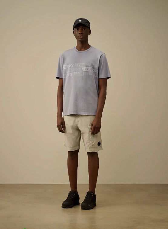 Футболка C.P. Company 24/1 Jersey Horizontal Logo Lavander Violet