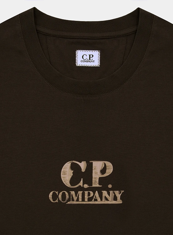 Футболка C.P. Company 30/1 Jersey Graphic Logo Ivy Green