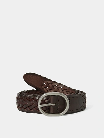 Ремень thisisneverthat Leather Mesh Belt Dark Brown