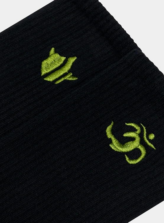 Носки MAHARISHI 1496 Om Temple Embroidered Olive/Black/White