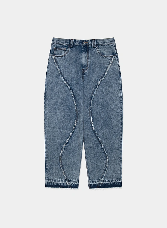 Джинсы LMC Curved Raw Edge Denim Wide Jean Blue