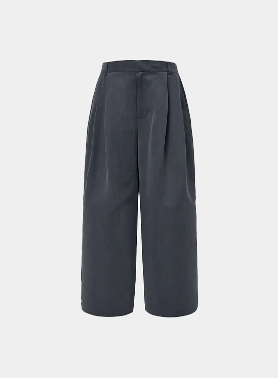 Брюки AMOMENTO Cupro Two Tuck Pants Charcoal
