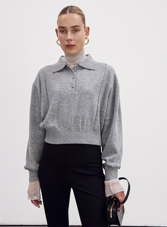 Женский джемпер Recto Rc Logo Patch Melange Grey