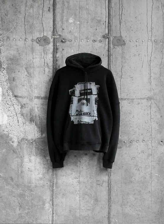 Худи ARNODEFRANCE 'Antisocial Flavor White' Washed Black