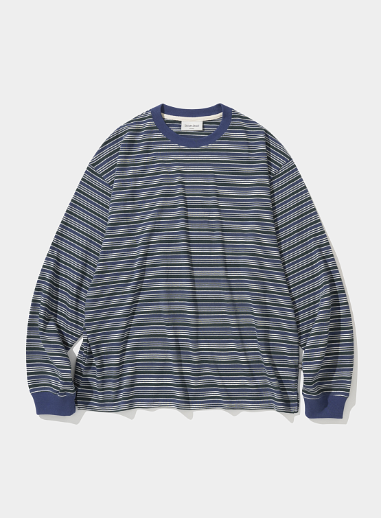 Лонгслив Uniform Bridge AE Multi Color Stripe L/S Tee Green