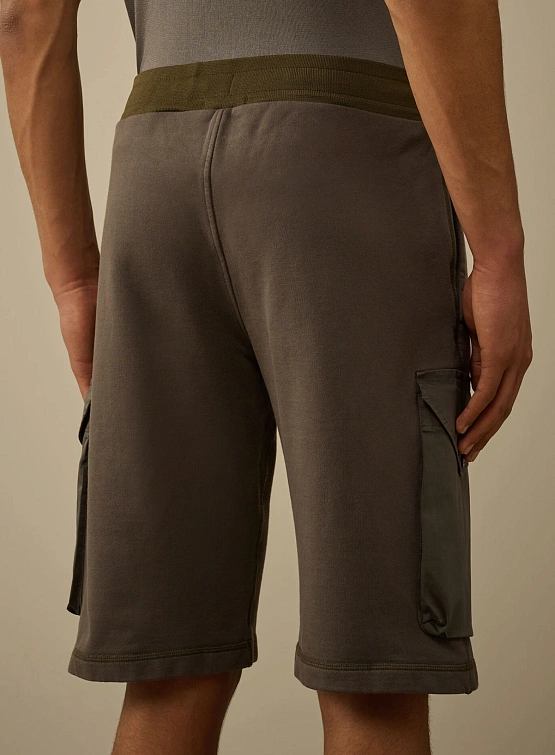 Шорты C.P. Company Diagonal Fleece Mixed Cargo Smoked Pearl