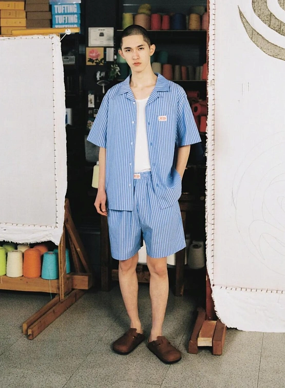 Рубашка LMC Stripe Resort Short Slv Shirt Blue