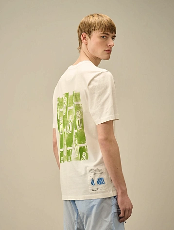 Футболка C.P. Company 24/1 Jersey Front And Back Logo Gauze White