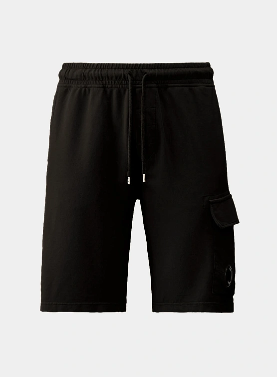 Шорты C.P. Company Light Fleece Cargo Lens Black