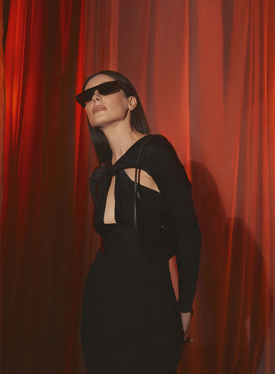 Женское платье Coperni Twisted Cut-Out Knit Dress Black