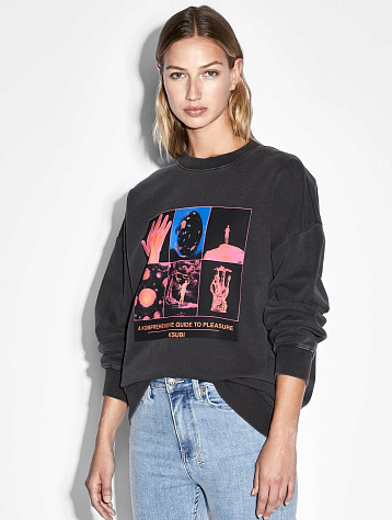 Женский свитшот Ksubi Pleasure Guide Oh G Crew Black