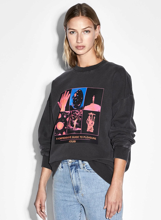 Женский свитшот Ksubi Pleasure Guide Oh G Crew Black