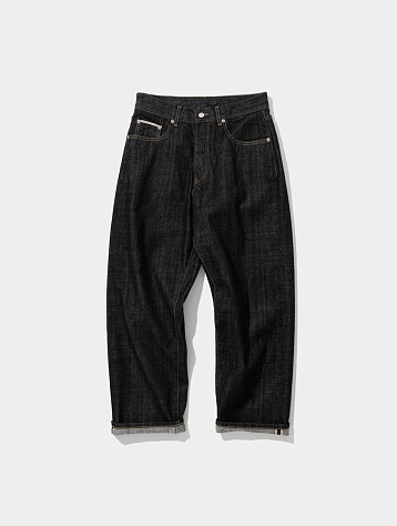 Джинсы Uniform Bridge Selvedge Creop Denim Black Washed