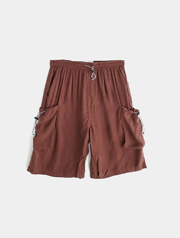 Шорты Jungles Jungles Cupro Oversized Pocket Shorts Brown