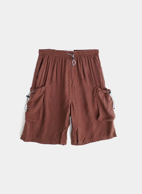 Шорты Jungles Jungles Cupro Oversized Pocket Shorts Brown