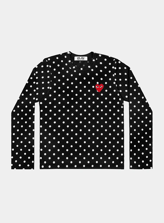 Лонгслив Comme des Garçons PLAY Polka Dot LS Black