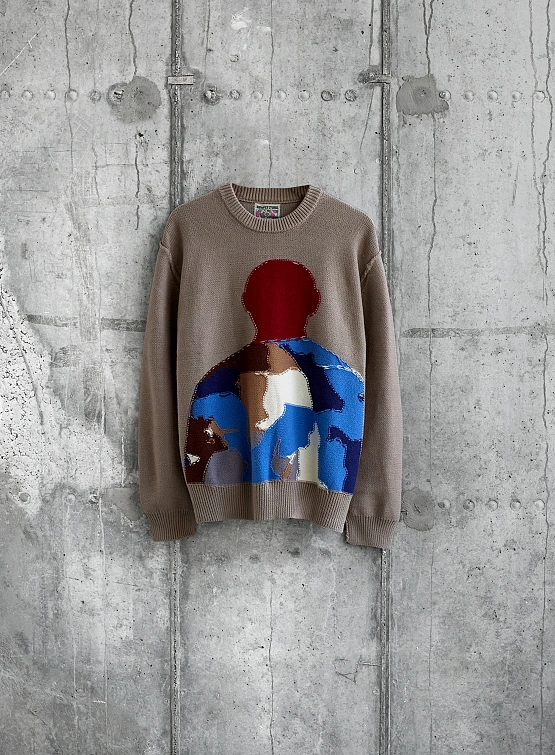 Свитер KidSuper Reverse Intarsia Figure Tan