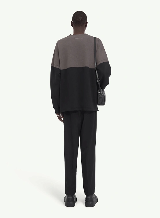 Свитшот MM6 Maison Margiela Split Number Logo Grey/Black