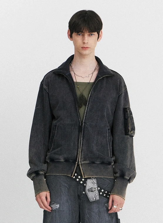 Толстовка на молнии EASTLOGUE Flight Zip Up Vintage Charcoal