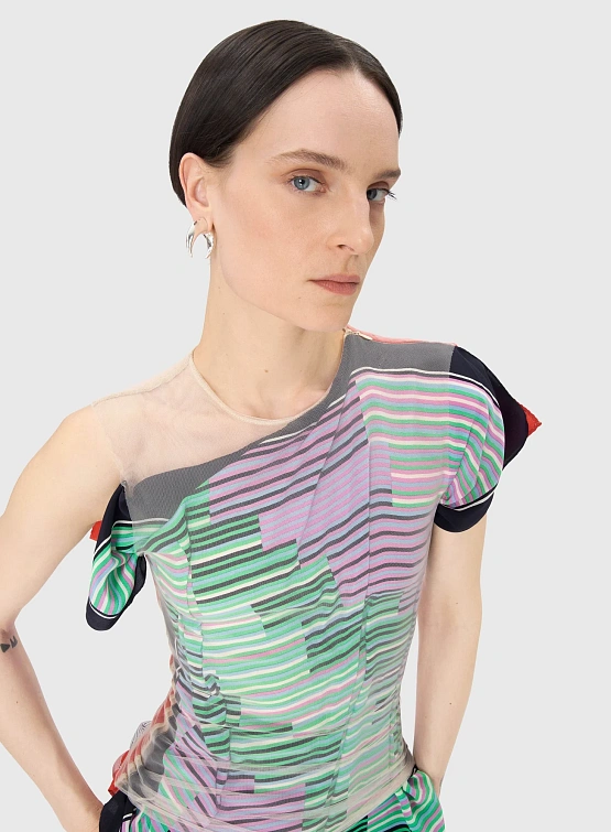 Серьга Marine Serre Regenerated Single Tin Shamanic Stud Shiny Silver