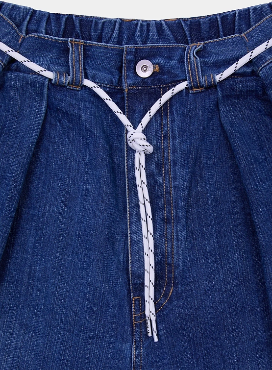 Джинсы ANGLAN Lap Pleated Washed Denim Deep Blue