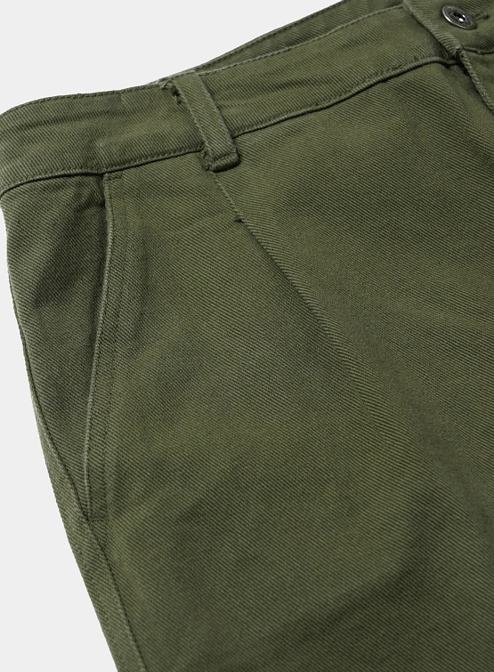 Брюки FrizmWORKS Washed Cotton One Tuck Pants Olive
